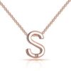 Rose Gold Plated Initial Necklace Letter S Created with Zircondia® Crystals buy online shopping cheap sale