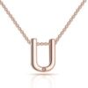 Rose Gold Plated Initial Necklace Letter U Created with Zircondia® Crystals buy online shopping cheap sale