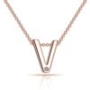 Rose Gold Plated Initial Necklace Letter V Created with Zircondia® Crystals buy online shopping cheap sale