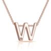 Rose Gold Plated Initial Necklace Letter W Created with Zircondia® Crystals buy online shopping cheap sale