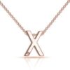 Rose Gold Plated Initial Necklace Letter X Created with Zircondia® Crystals buy online shopping cheap sale