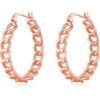 Rose Gold Plated Link Hoop Earrings buy online shopping cheap sale