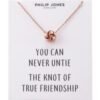 Rose Gold Plated Love Knot Necklace with Quote Card buy online shopping cheap sale