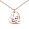 Rose Gold Plated Middle Sister Heart Necklace Created with Zircondia® Crystals buy online shopping cheap sale