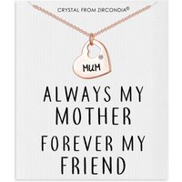 Rose Gold Plated Mum Heart Necklace with Quote Card Created with Zircondia® Crystals