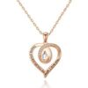 Rose Gold Plated Mum I Love You Quote Necklace Created with Zircondia® Crystals