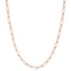 Rose Gold Plated Small Link Paperclip Necklace buy online shopping cheap sale