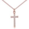 Rose Gold Plated Pave Crystal Cross Necklace Created with Zircondia® Crystals buy online shopping cheap sale