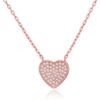 Rose Gold Plated Pave Heart Necklace Created with Zircondia® Crystals buy online shopping cheap sale