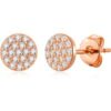 Rose Gold Plated Pave Round Earrings Created with Zircondia® Crystals buy online shopping cheap sale