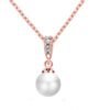 Rose Gold Plated Pearl Drop Necklace Created with Zircondia® Crystals buy online shopping cheap sale