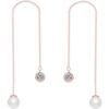 Rose Gold Plated Pearl Thread Earrings Created with Zircondia® Crystals buy online shopping cheap sale