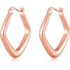 Rose Gold Plated Rounded Diamond Hoop Earrings buy online shopping cheap sale