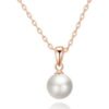 Rose Gold Plated Shell Pearl Necklace buy online shopping cheap sale