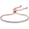 Rose Gold Plated Solitaire Friendship Bracelet Created with Zircondia® Crystals buy online shopping cheap sale