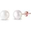 Rose Gold Plated Sterling Silver Pearl Earrings buy online shopping cheap sale