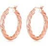 Rose Gold Plated Thick Twisted Hoop Earrings buy online shopping cheap sale