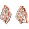 Rose Gold Plated Triple Row Clip On Earrings Created with Zircondia® Crystals buy online shopping cheap sale