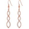 Rose Gold Plated Twist Drop Earrings Created with Zircondia® Crystals buy online shopping cheap sale