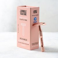 Rose Gold or Black Reusable Safety Razors w/ Natural Jute Travel Bag