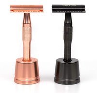 Rose Gold or Black Reusable Safety Razors w/ Natural Jute Travel Bag