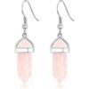 Rose Quartz Gemstone Drop Earrings buy online shopping cheap sale