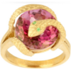 Sarpe Tsavorite & Pink Topaz Guarding Snake Ring buy online shopping cheap sale