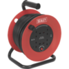 Sealey 4 Socket Heavy Duty Thermal Trip Cable Reel 240v 25m buy online shopping cheap sale