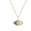 Serenay Evil Eye & Moon Necklace | 18K Gold Plated buy online shopping cheap sale