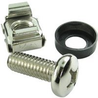 Server Rack Cage Nuts 10 Pack Nickel M6 x 16mm