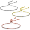 Set of Three Solitaire Friendship Bracelet Created with Zircondia® Crystals buy online shopping cheap sale