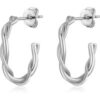 Silver Plated 20mm Twisted Hoop Earrings buy online shopping cheap sale