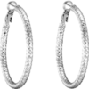 Silver Plated 40mm Diamond Cut Hoop Earrings buy online shopping cheap sale