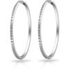 Silver Plated 50mm Hoop Earrings Created with Zircondia® Crystals buy online shopping cheap sale