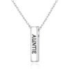 Silver Plated Auntie Bar Necklace buy online shopping cheap sale