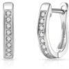 Silver Plated Channel Set Hoop Earrings Created with Zircondia® Crystals buy online shopping cheap sale