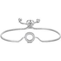 Silver Plated Circle of Life Friendship Bracelet Created with Zircondia® Crystals