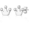 Silver Plated Crown Stud Earrings buy online shopping cheap sale