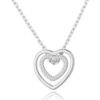 Silver Plated Double Heart Necklace Created with Zircondia® Crystals buy online shopping cheap sale