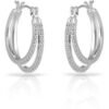 Silver Plated Double Hoop Earrings Created with Zircondia® Crystals buy online shopping cheap sale