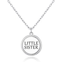 Silver Plated Filigree Disc Little Sister Necklace
