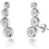 Silver Plated Four Stone Climber Earrings Created With Zircondia® Crystals buy online shopping cheap sale