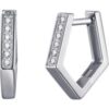 Silver Plated Geometric Hoop Earrings Created with Zircondia® Crystals buy online shopping cheap sale