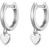 Silver Plated Heart Charm Hoop Earrings buy online shopping cheap sale