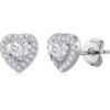 Silver Plated Heart Halo Earrings Created with Zircondia® Crystals buy online shopping cheap sale