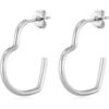 Silver Plated Heart Hoop Earrings buy online shopping cheap sale