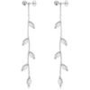 Silver Plated Leaf Dangle Earrings Created with Zircondia® Crystals buy online shopping cheap sale