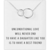 Silver Plated Link Daughter Necklace with Quote Card buy online shopping cheap sale