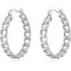 Silver Plated Link Hoop Earrings buy online shopping cheap sale