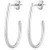 Silver Plated Oval Hoop Earrings buy online shopping cheap sale